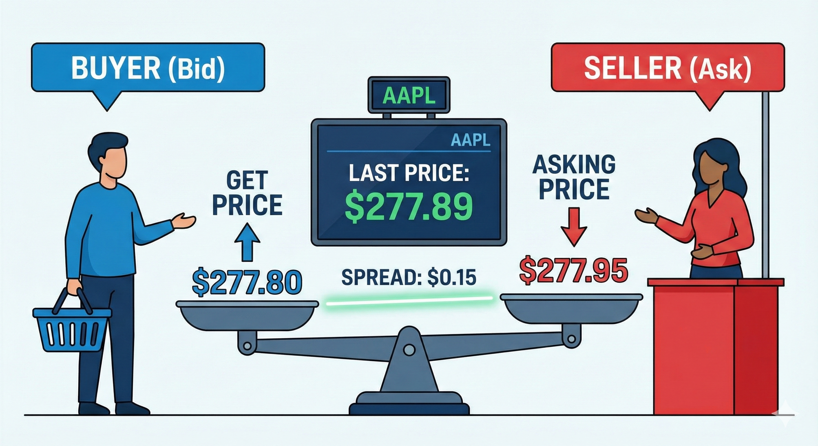 Bid, Ask, and Spread